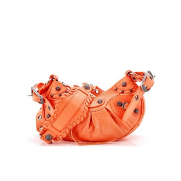 Balenciaga Handbags - Balenciaga LE CAGOLE shoulder bag in neon orange lambskin, leather NWT